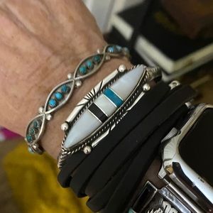 Vintage SS/turquoise/MOP/Onyx Native American
